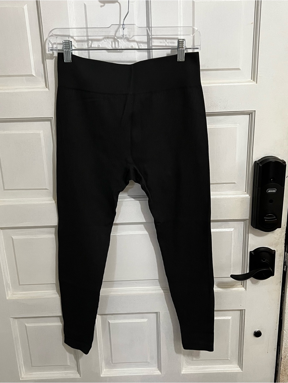 Amazon Black Ribbed Women's High-Waist Leggings
